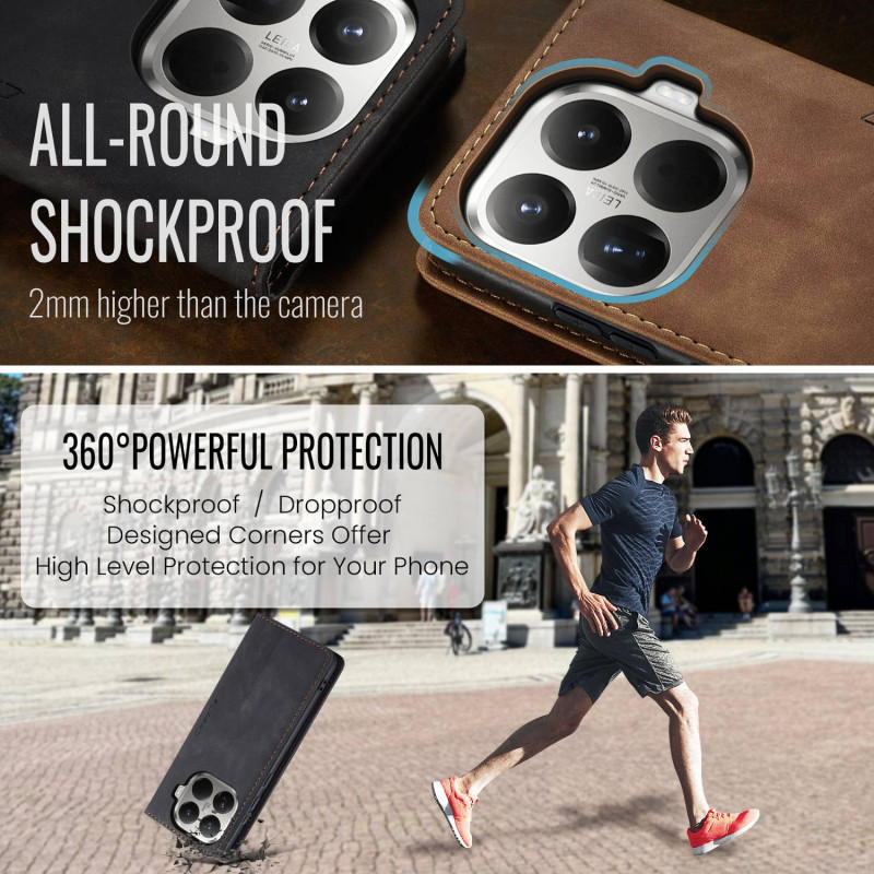 CASEME Retro Pung Taske til Xiaomi 15T Pro - Sort