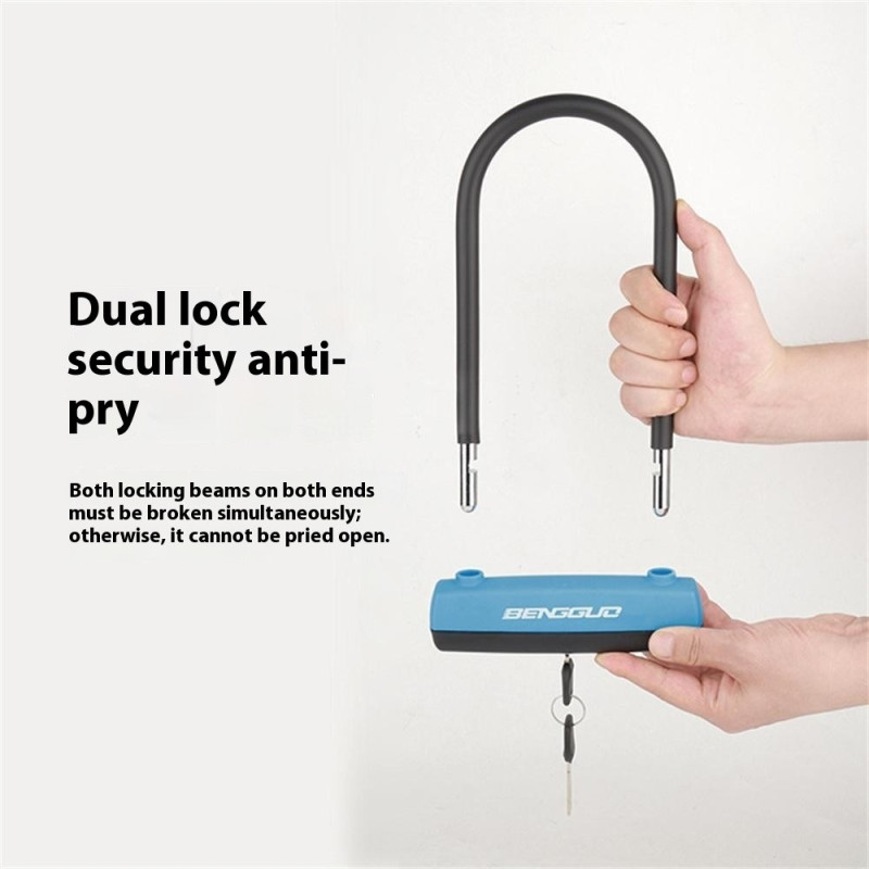 BENGGUO Bicycle Motorcycle Electric Bike U-Shaped Lock Anti-Theft Heavy Duty Steel Lock