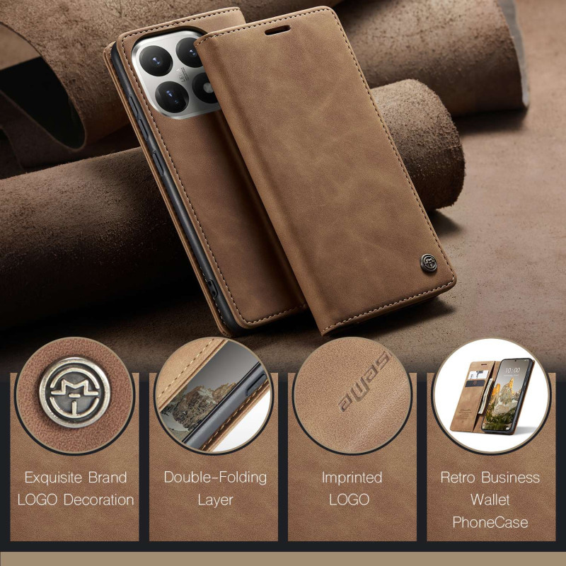 CASEME Lommebok-deksel Xiaomi 15T - Brun