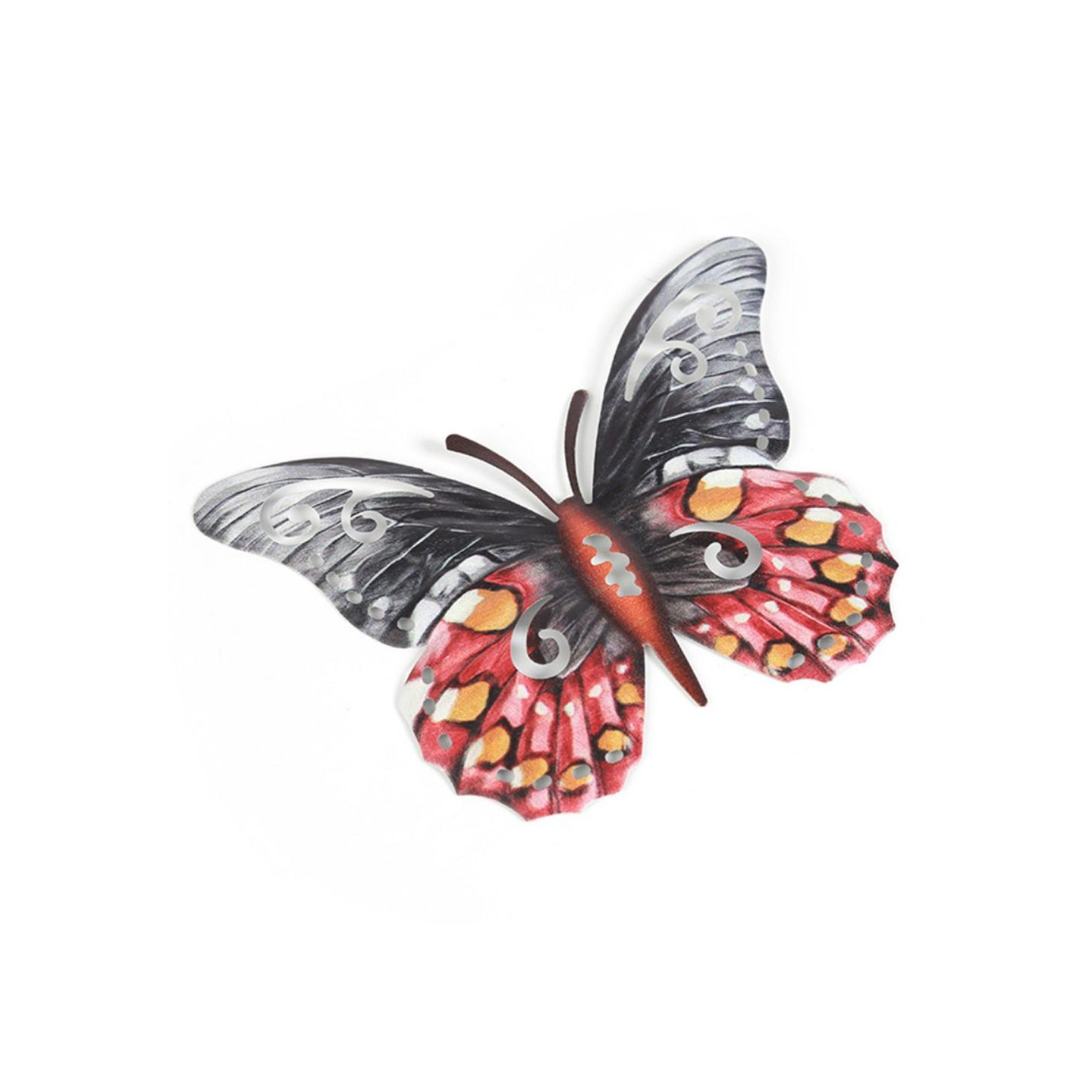 Art 3D Butterfly Wall Hanging Decor Garden Yard Home Ornament - Red