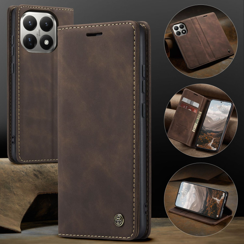 CASEME Retro Wallet Case for Xiaomi 15T - Coffee