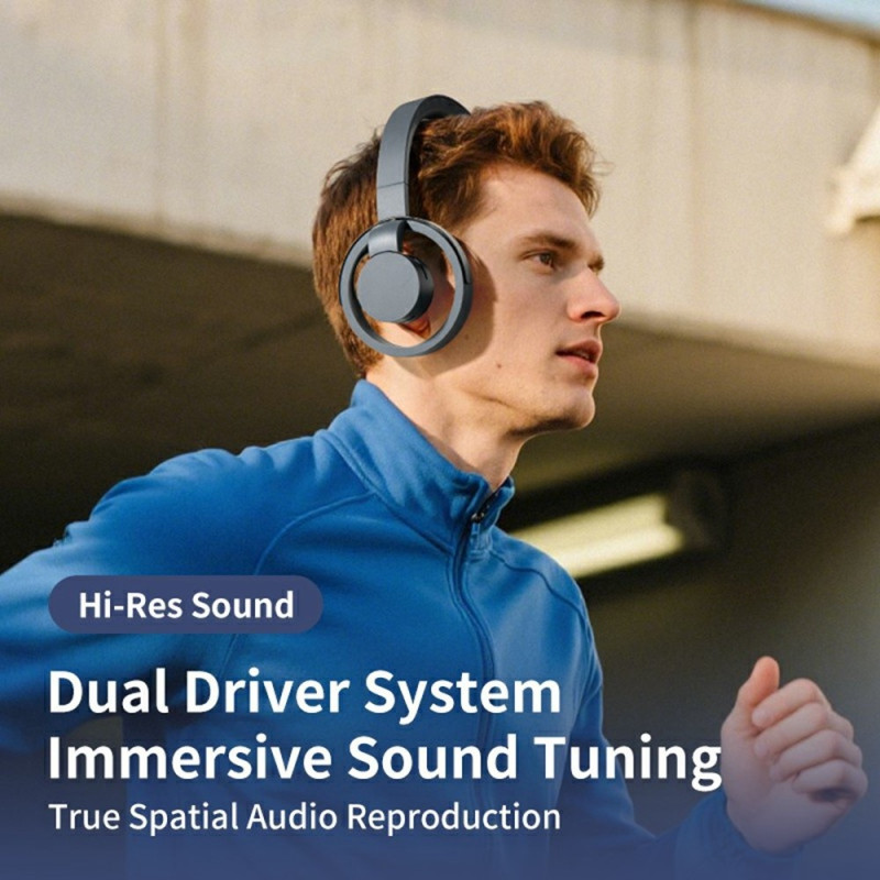 LC6200 Bluetooth vikbara hörlurar öppet öra ENC-brusreducerande headset - Vit