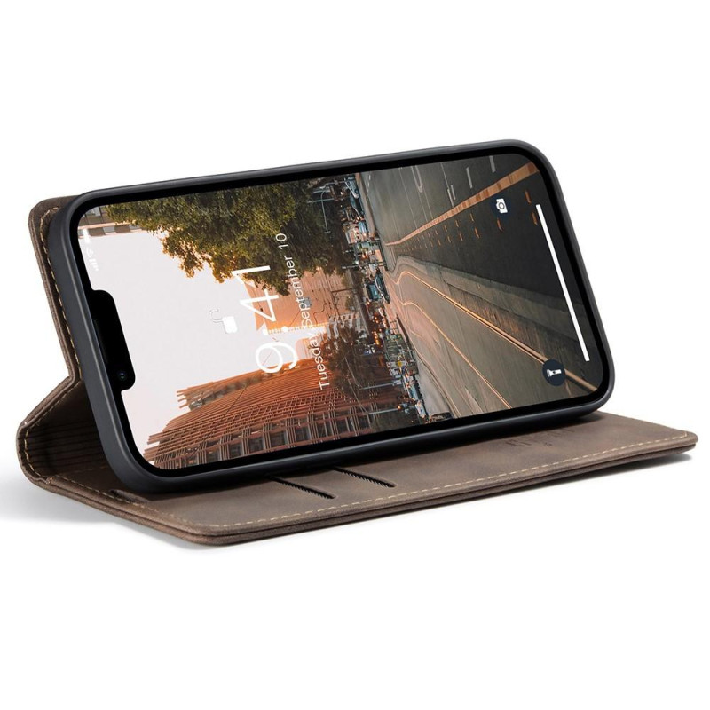 CASEME Retro Wallet Case for iPhone 15 Pro - Coffee