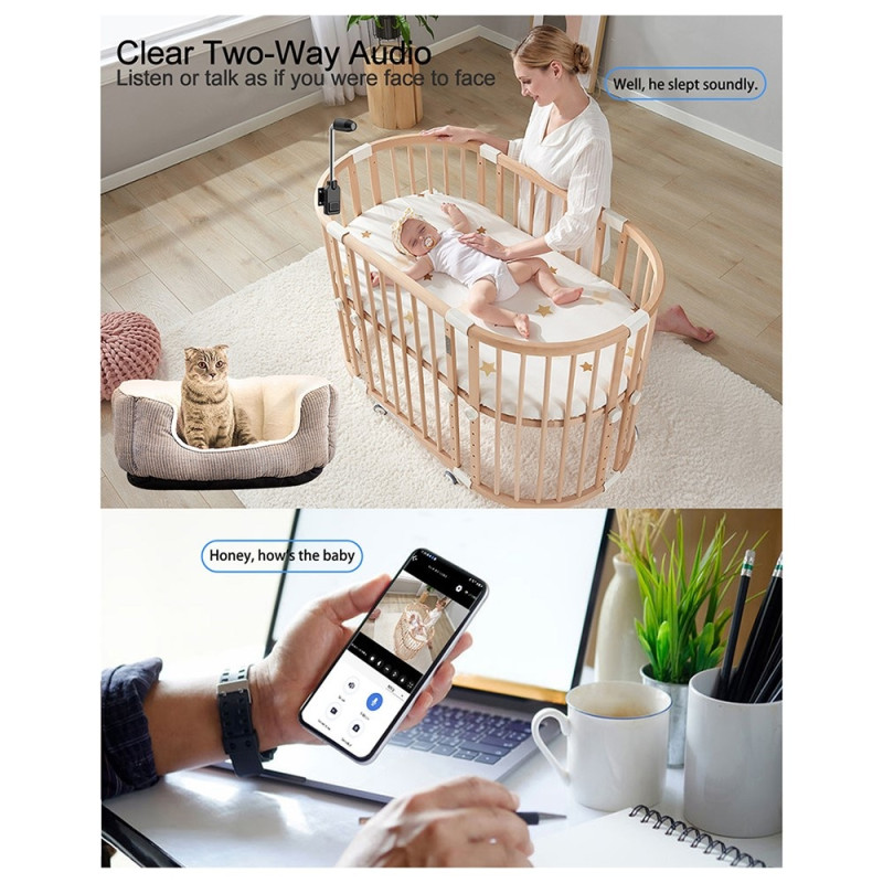 W7 Smart Övervakningskamera 4K 1080P nattseende tvåvägsljud WiFi Kamera