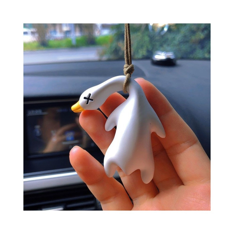 UV Color Changing Roasted Duck Charm 5.5 cm Car Pendant Decoration Rearview Mirror