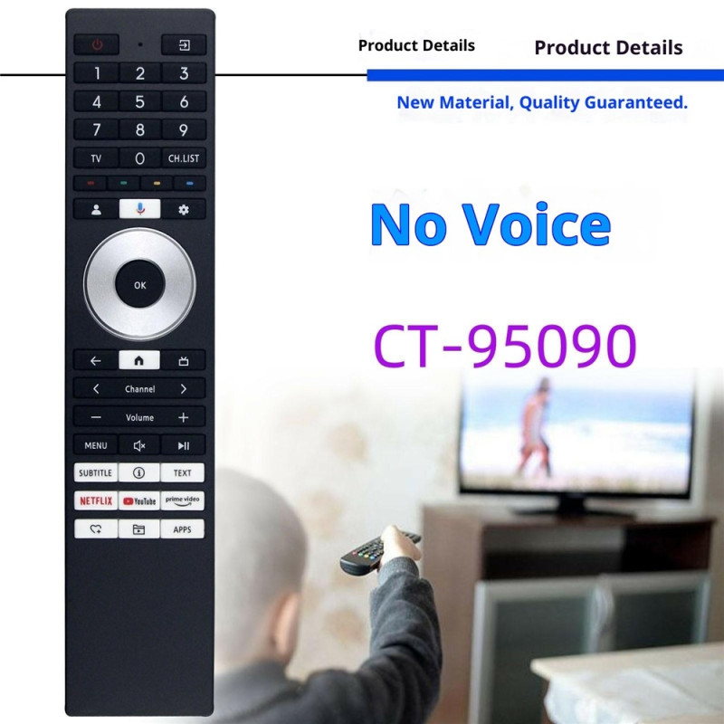 TV-fjernkontroll erstatning for CT-95090 for Toshiba TV