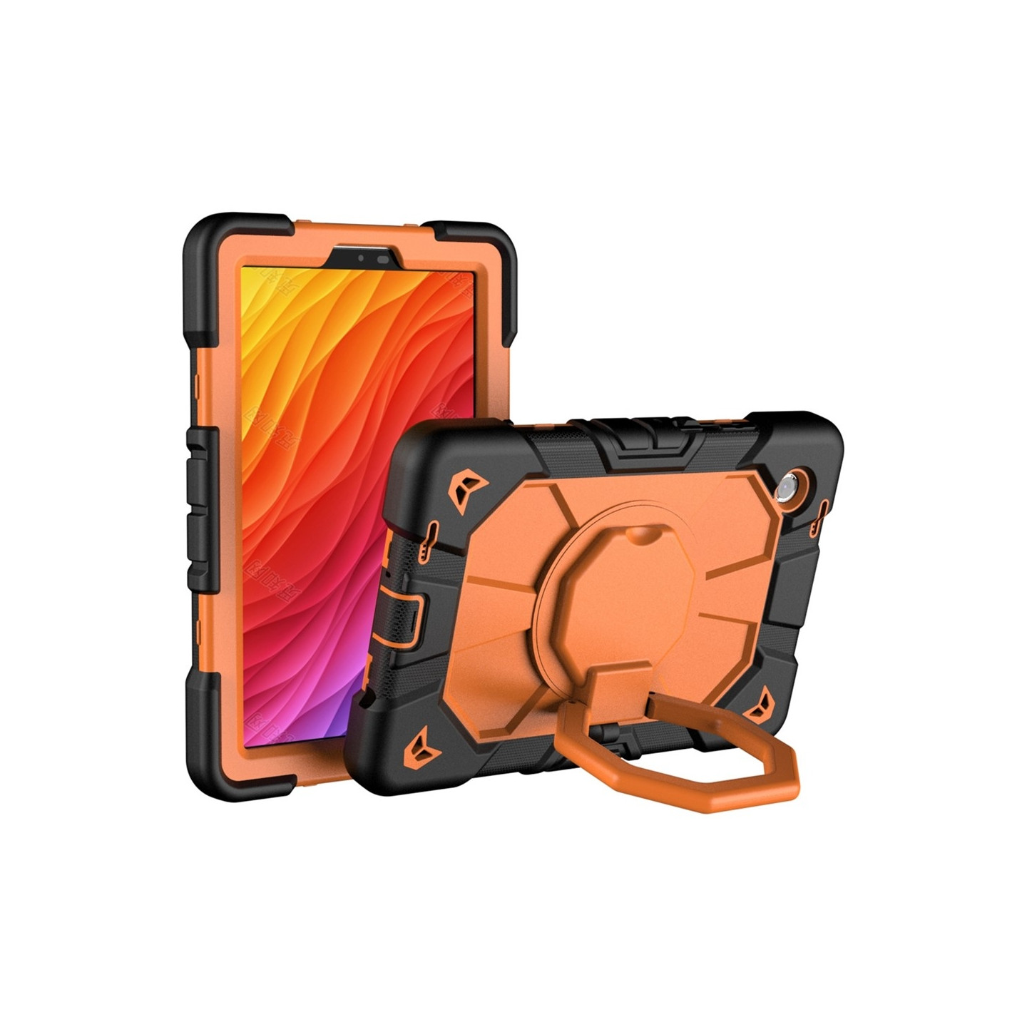 Til Samsung Galaxy Tab A11 Etui PC+Silikone Tablet Cover Black + Orange