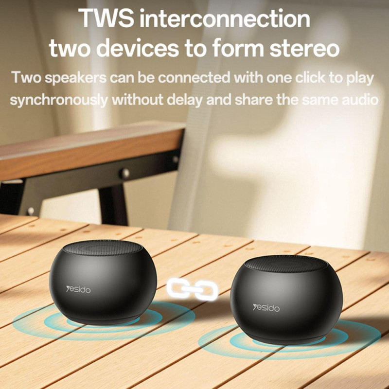 YESIDO Bärbar TWS Bluetooth Högtalare Aluminiumlegering Mini Trådlös Ljudenhet