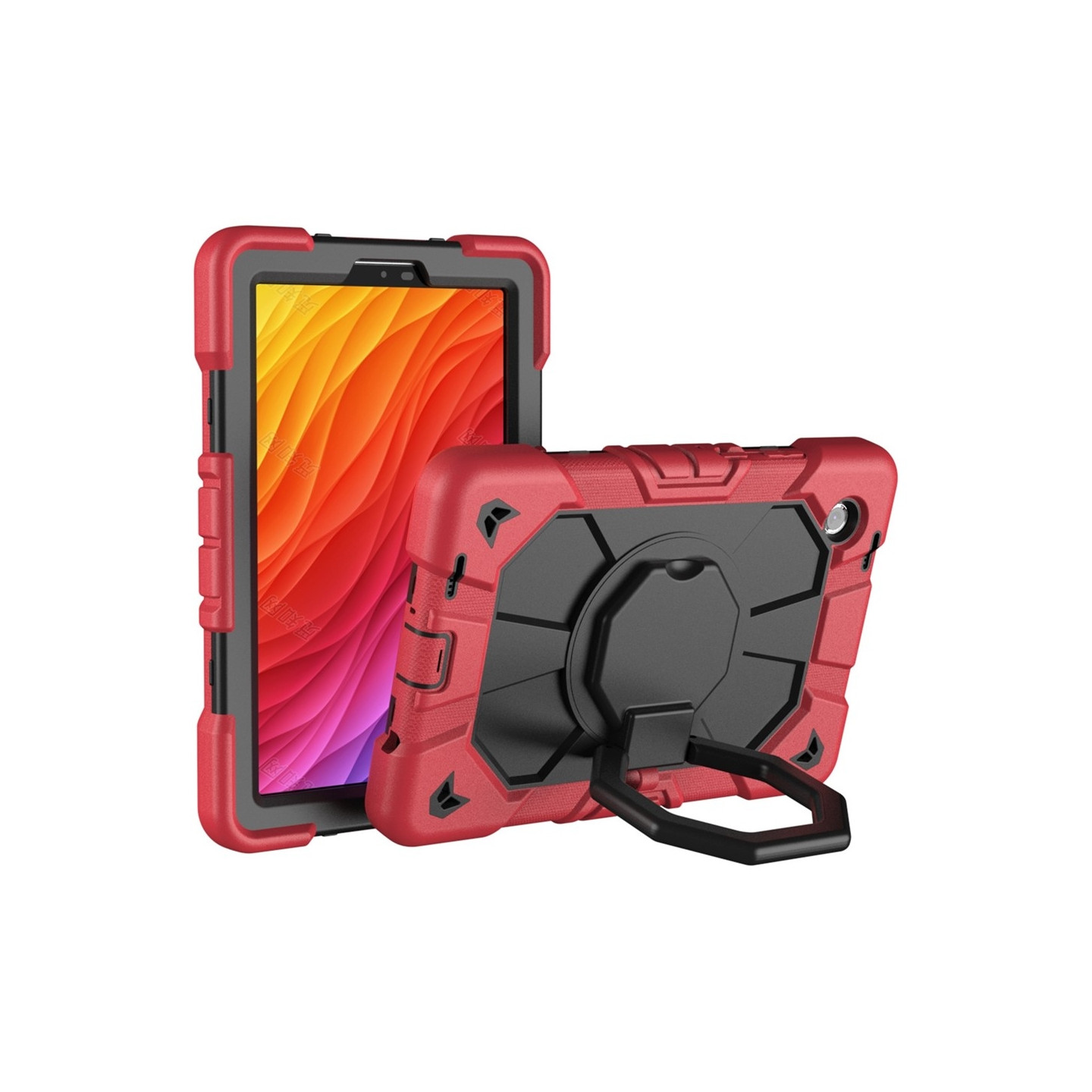 Til Samsung Galaxy Tab A11 Etui PC+Silikone Tablet Cover Red + Black