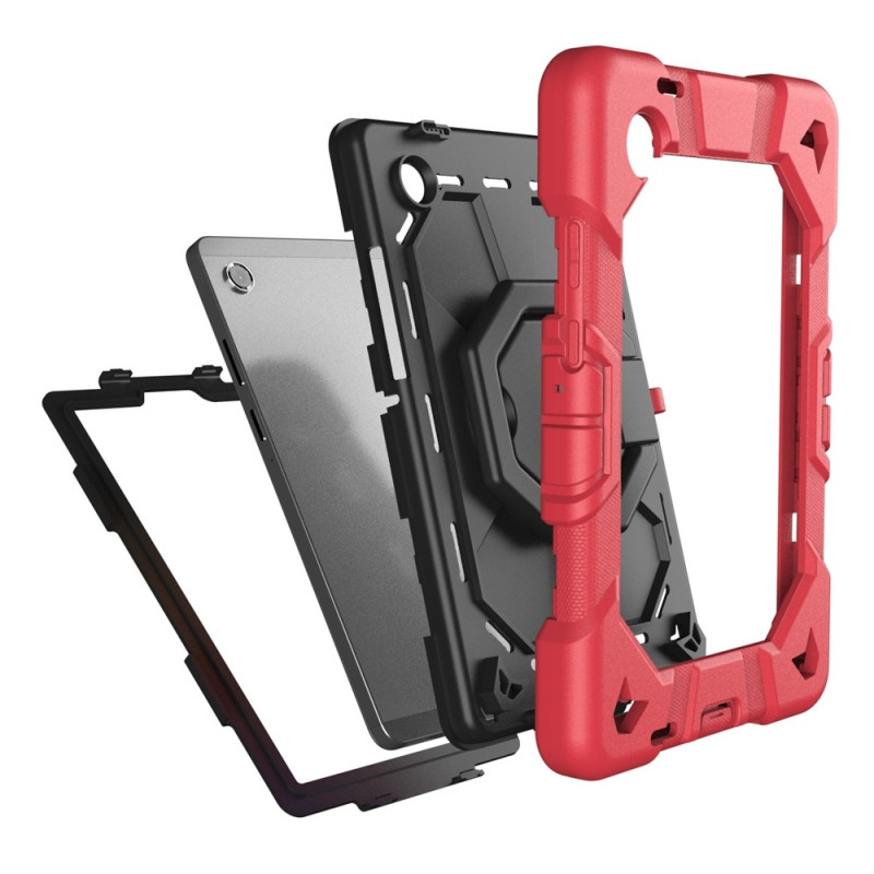 Samsung Galaxy Tab A11 Kuori PC+Silikoni Tablettisuojus Red + Black