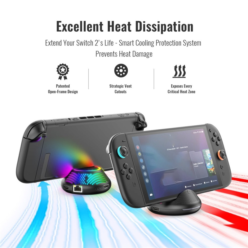 Kompatibel med Nintendo Switch 2 TV Dock Video Converter Gigabit Ethernet