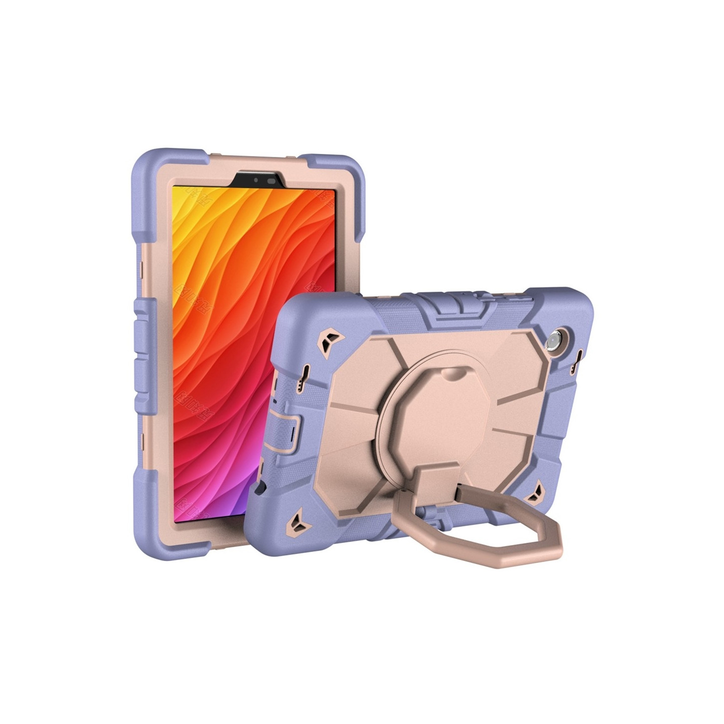 Til Samsung Galaxy Tab A11+ Kraftig rustningsveske Nettbrettveske Purple + Pink