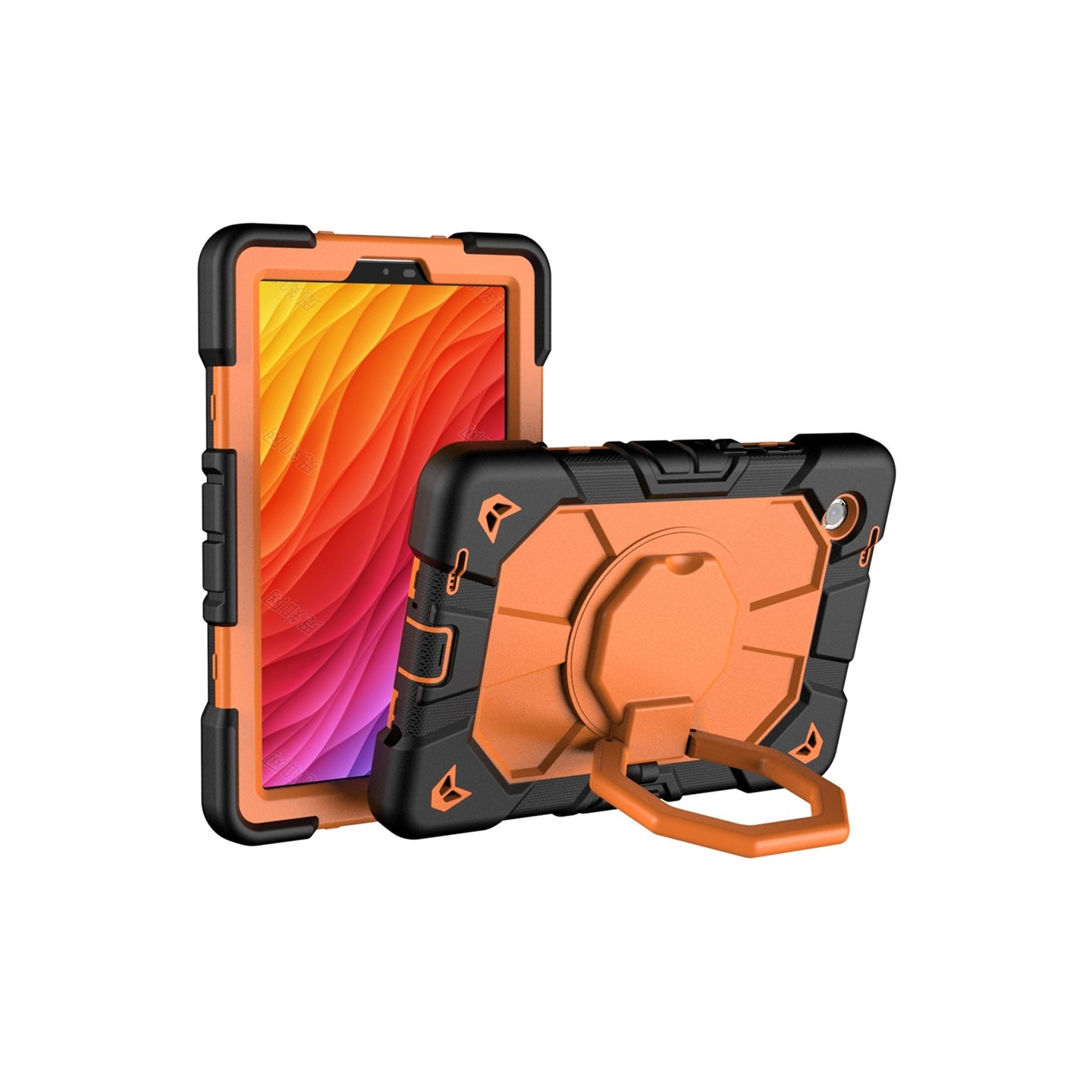 Samsung Galaxy Tab A11+ Kuori PC+Silikoni Tablettisuojus Black + Orange