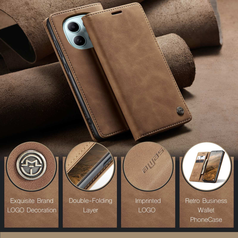 CASEME Retro Lompakkokotelo Xiaomi Redmi Note 15 / Xiaomi Poco M8 5G