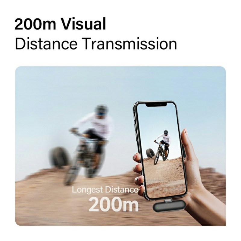 Mikrofon til iPhone 15/16/Android støjreducerende lavalier USB-C-modtager