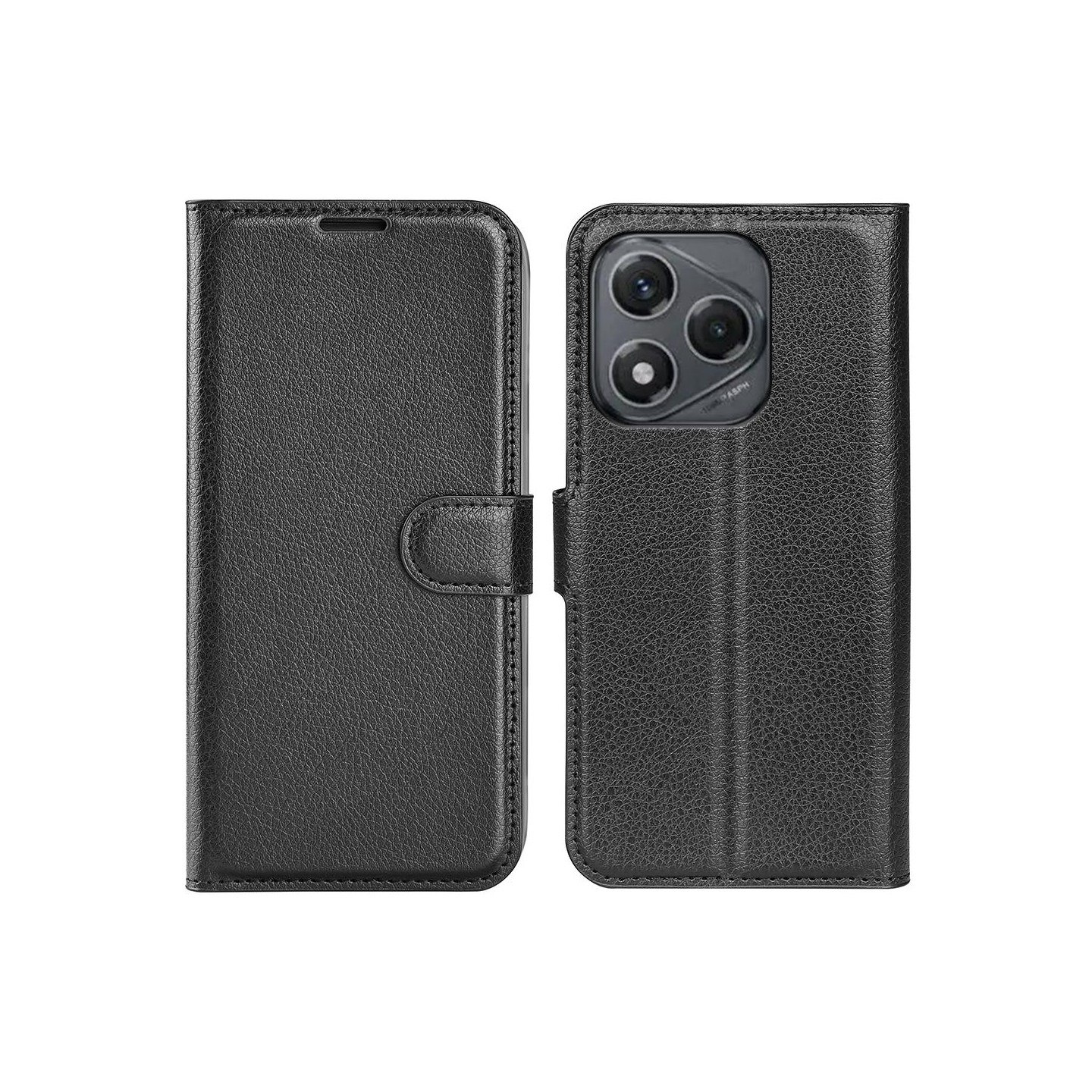 För Honor 400 Smart 5G Fodral Litchi Textur Plånboks Telefonfodral Svart