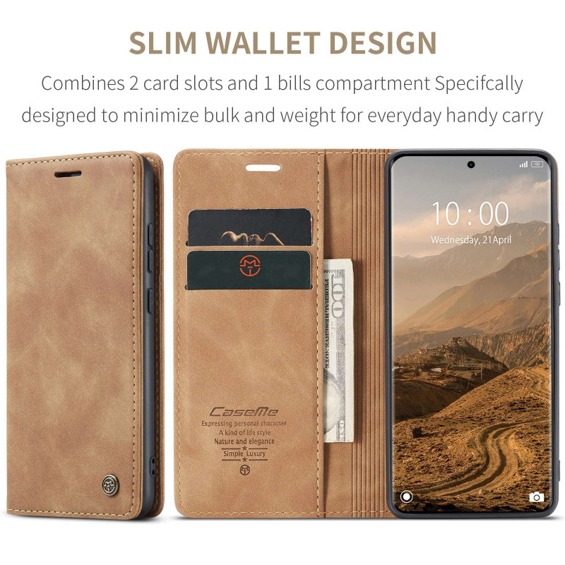 CASEME Retro Etui med Lommebok til Xiaomi Redmi Note 15 / Xiaomi Poco M8 5G