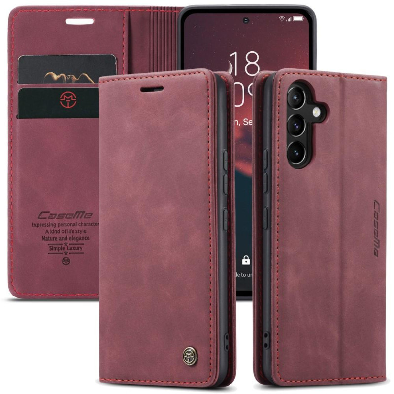 CASEME Retro Wallet Case for Samsung Galaxy A54 - Wine Red