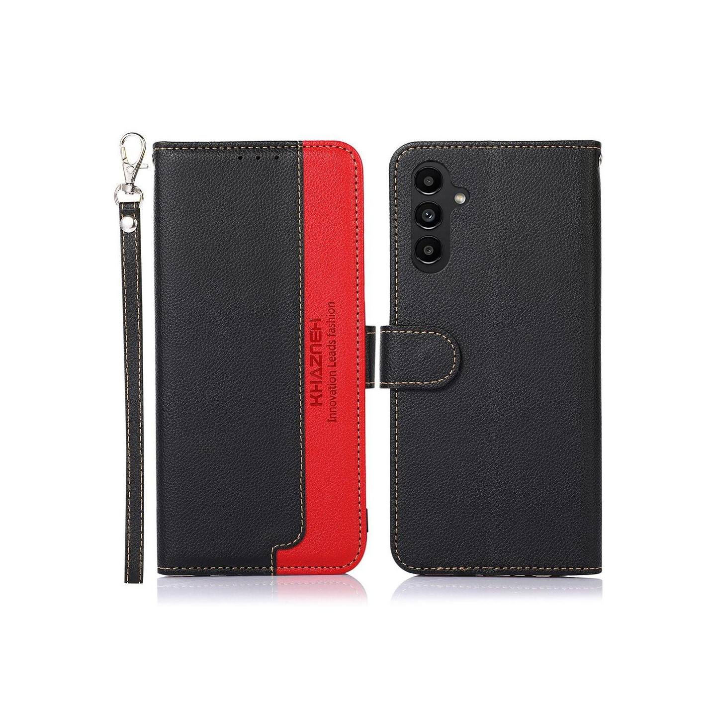 KHAZNEH Phone Cover for Samsung Galaxy A14 - Black/Red