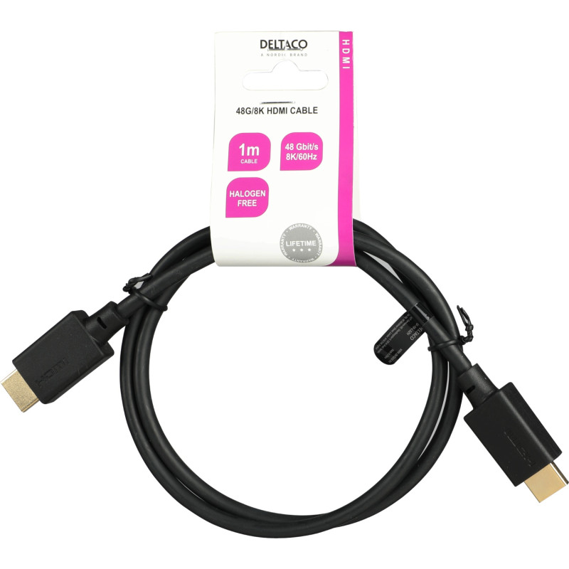 Erittäin nopea HDMI-kaapeli 1m eARC QMS 8K 60Hz 4K 120Hz LSZH