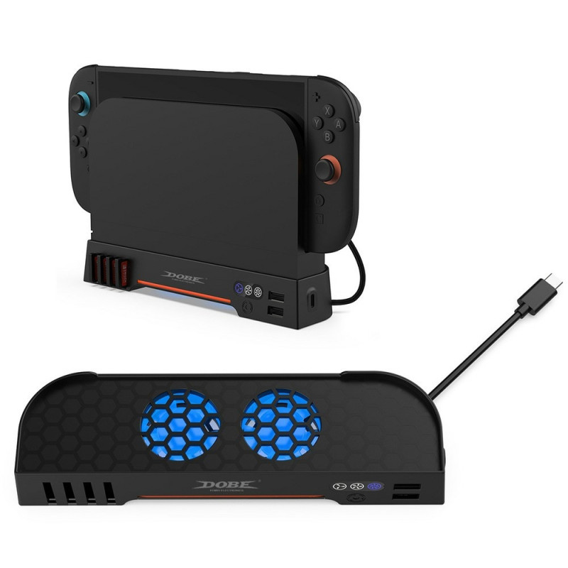 DOBE-yhteensopiva Nintendo Switch 2:n kanssa, lämpöä haihduttava jalusta, jossa on RGB-tuuletin.