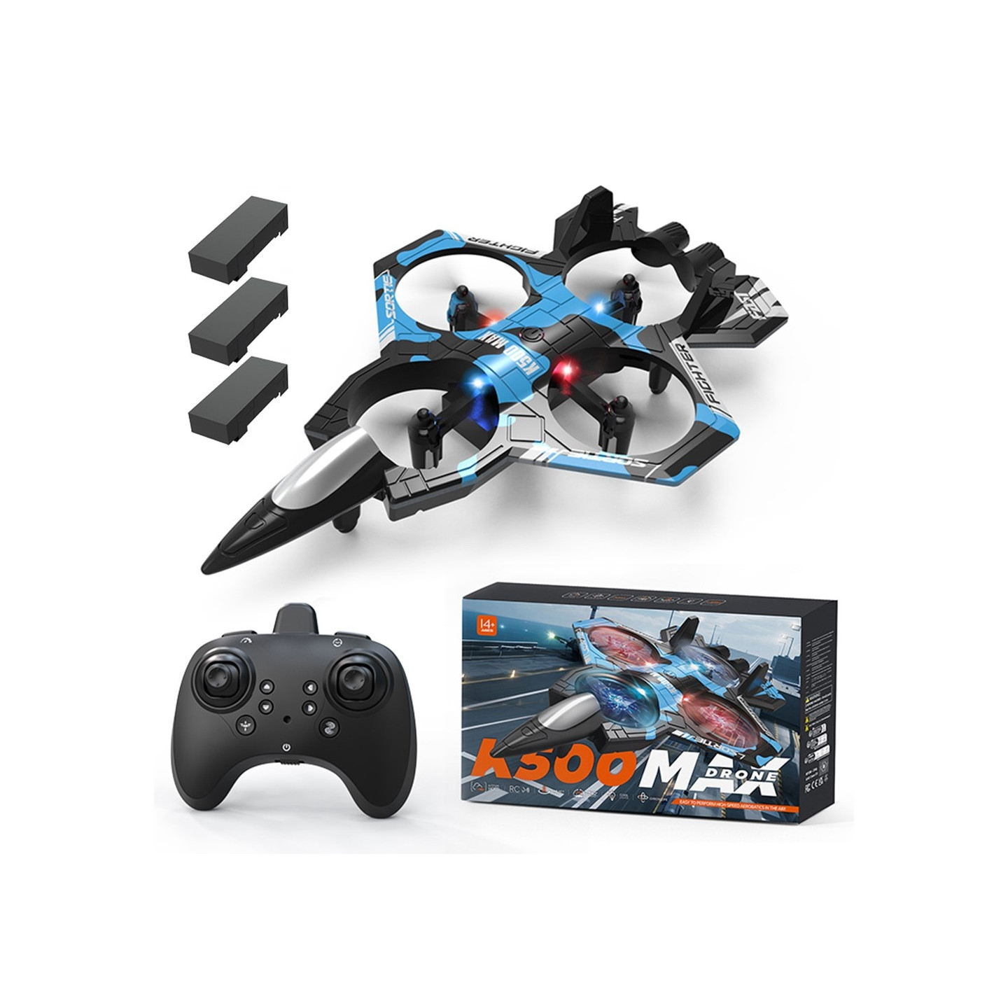 K500 MAX RC Quadcopter Drone with 3 Batteries, Altitude Hold Flight Stunt Aircraft