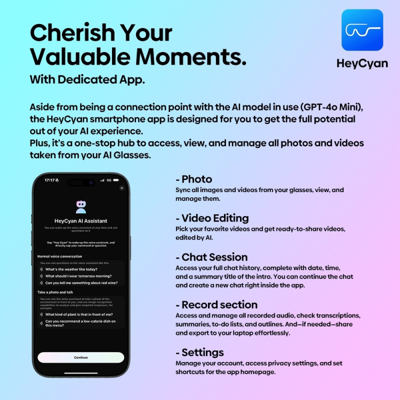 ZEBLAZE AI Translation HD Call Photo Video Smart Glasses with Camera