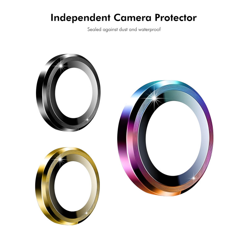 For iPhone 17 Camera Lens Protector ENKAY Hat-Prince Metal Ring Lens Film - Black