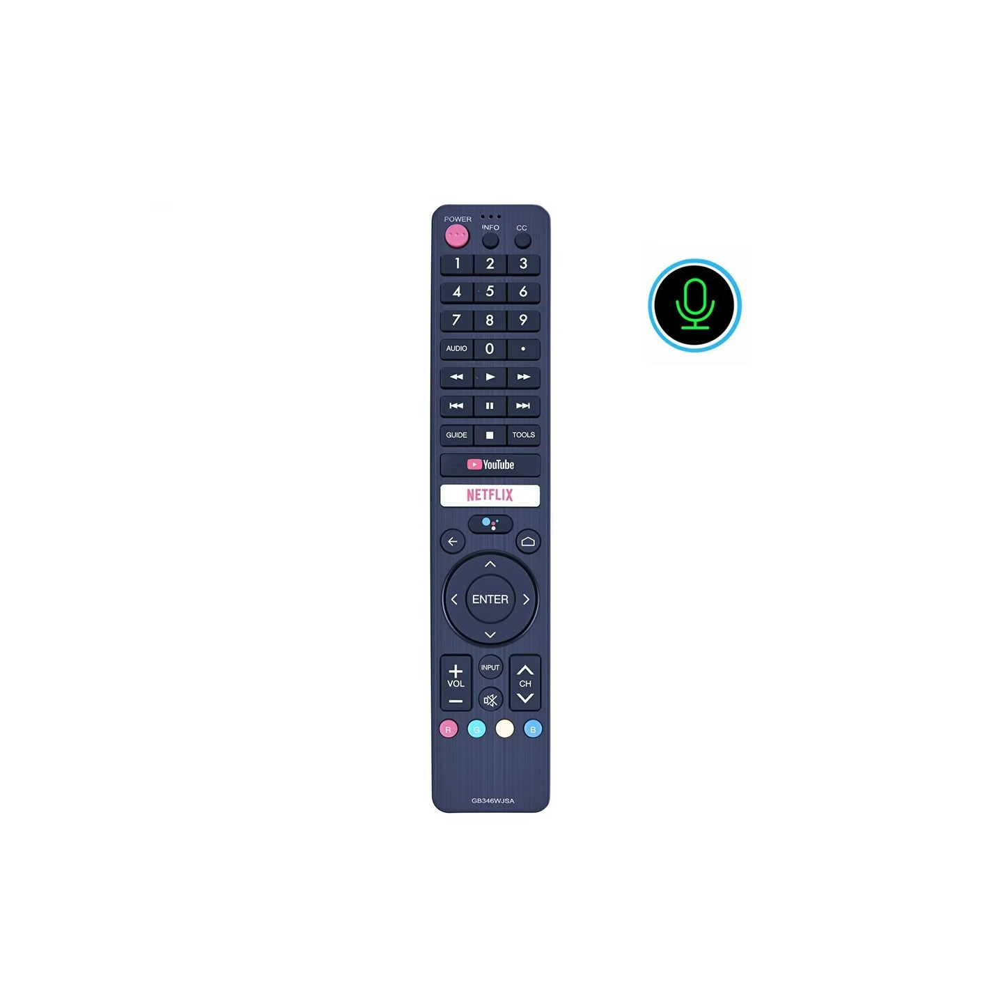 TV fjernbetjening Erstatning til erstatning for GB346WJSA til Sharp TV-stemmefunktion