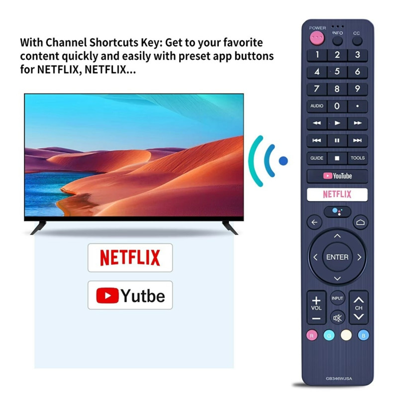 TV remote control Replacement for GB346WJSA For Sharp TV Voice Function