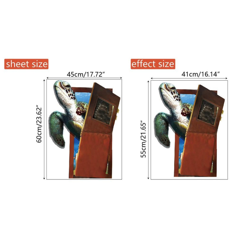 45 x 60cm merikilpikonna seinäkoriste itseliimautuva tarratapetti