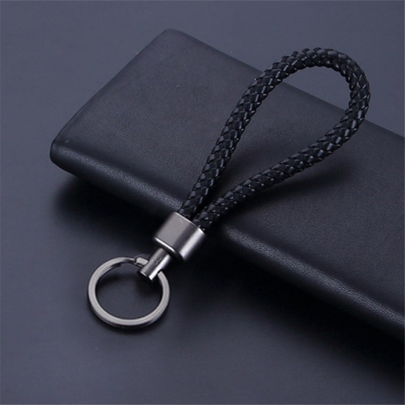 Woven Handmade Keychain Men Women Car Keychain - Black