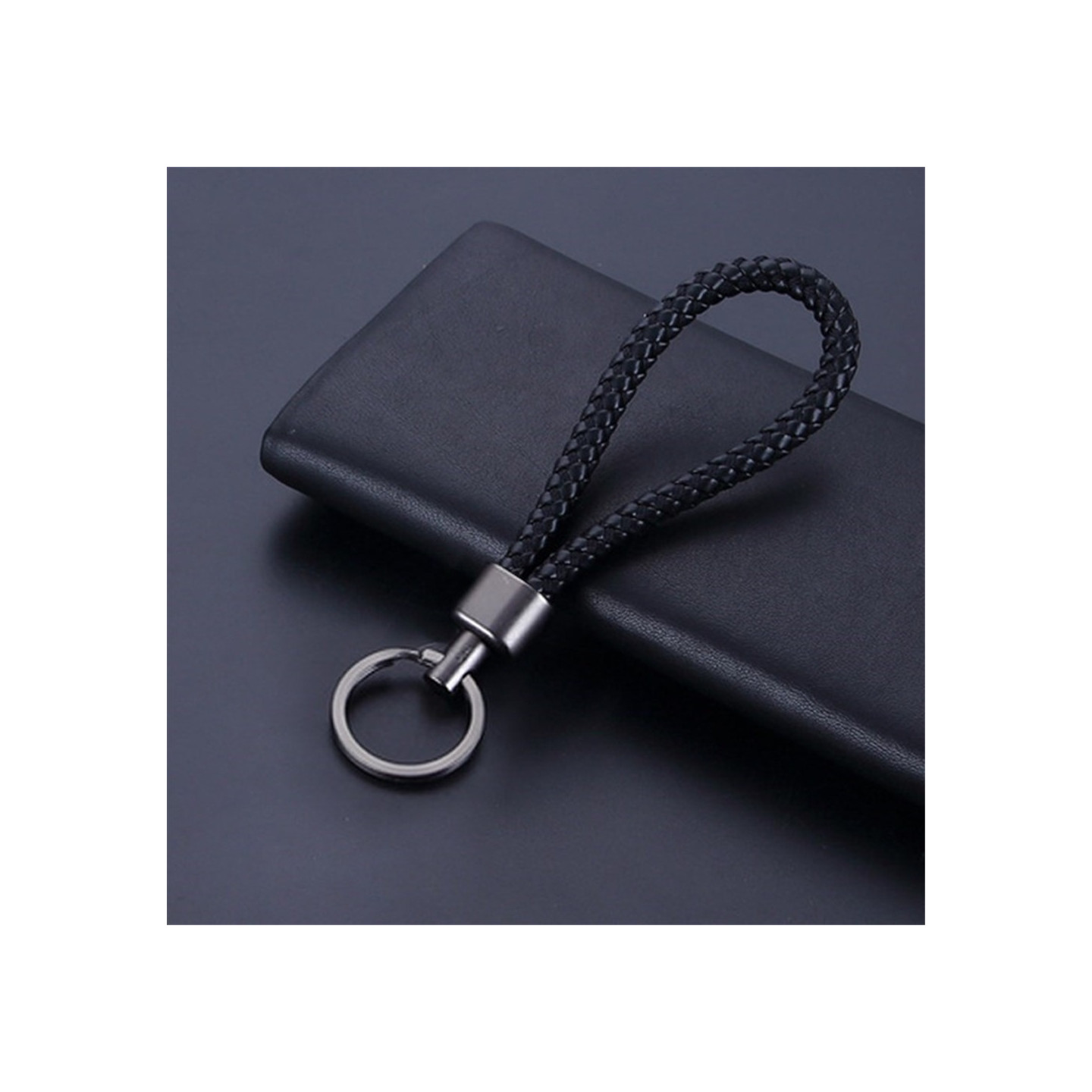 Woven Handmade Keychain Men Women Car Keychain - Black