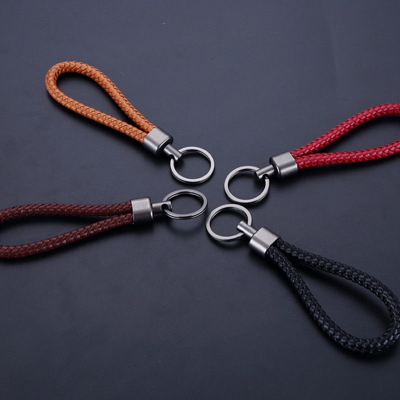 Woven Handmade Keychain Men Women Car Keychain - Black