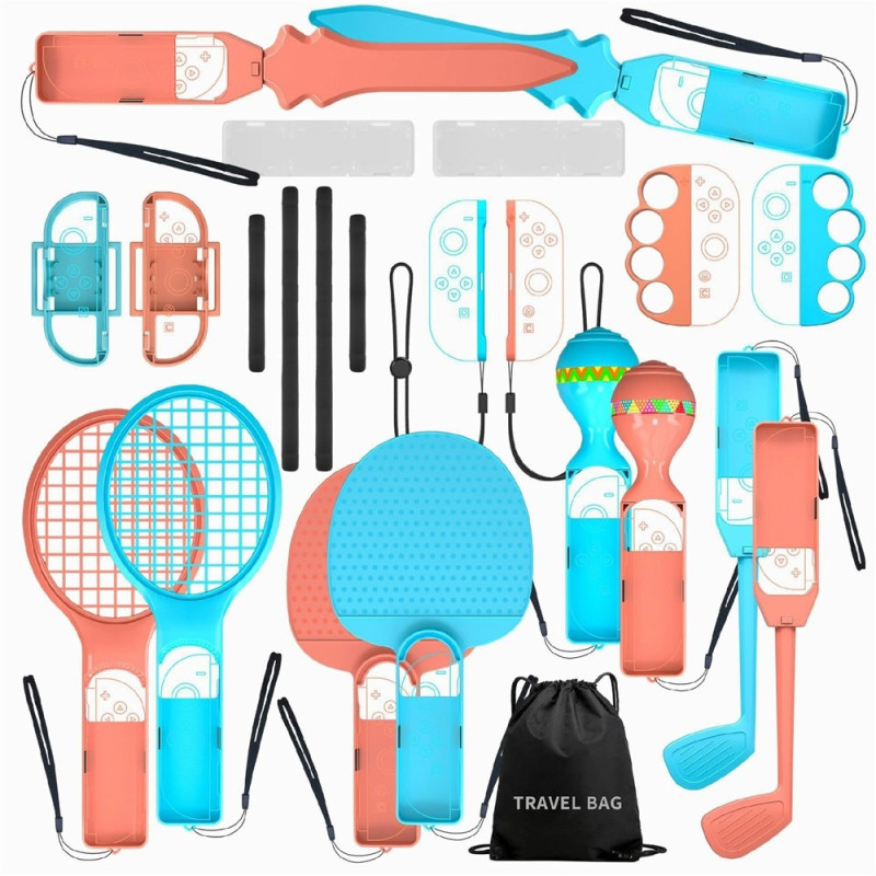 Compatible with Nintendo Switch 2 Joy-Con 23-in-1 Bulk Accessories Games Sports