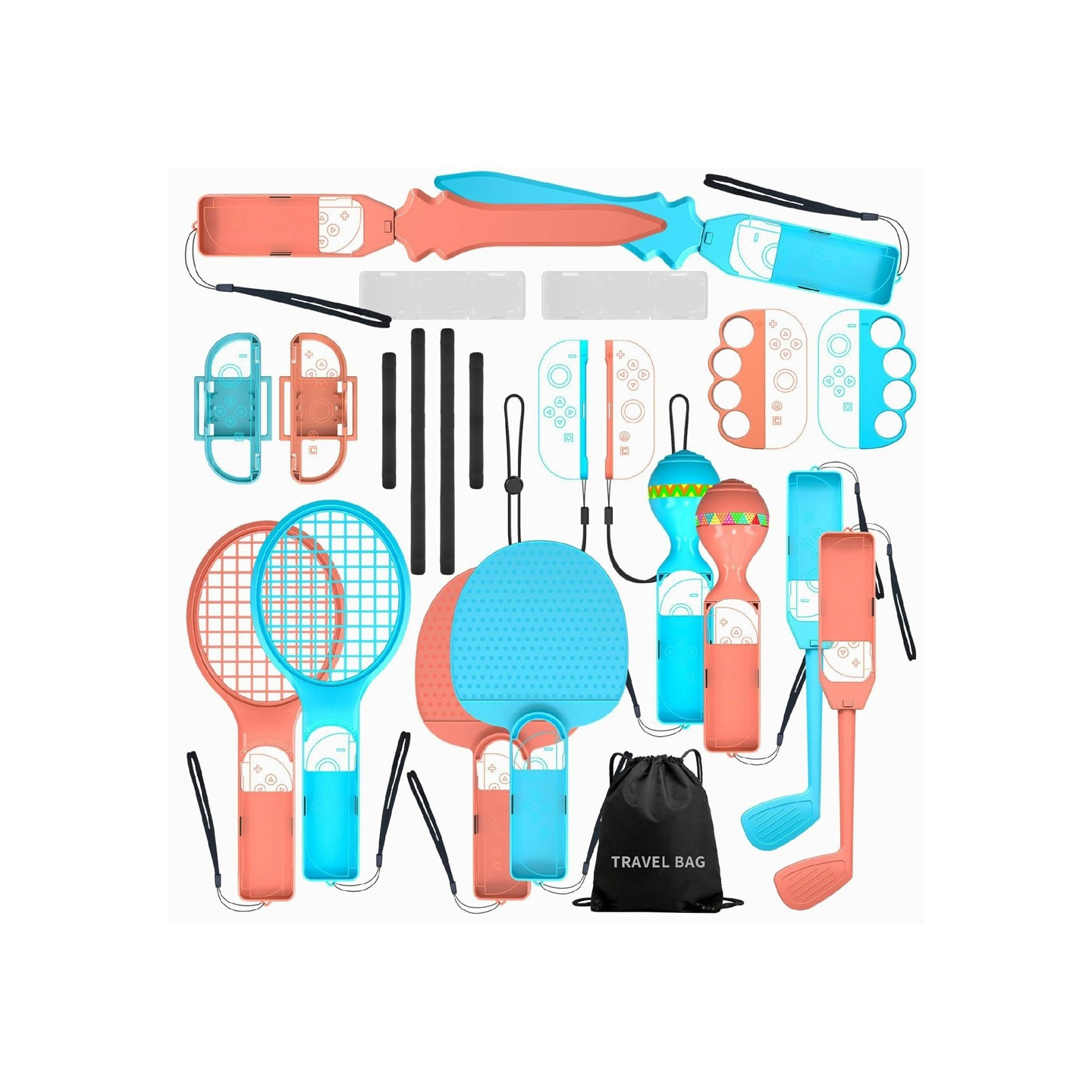 Kompatibelt med Nintendo Switch 2 Joy-Con 23-i-1 Massa Tillbehör Spel Sport