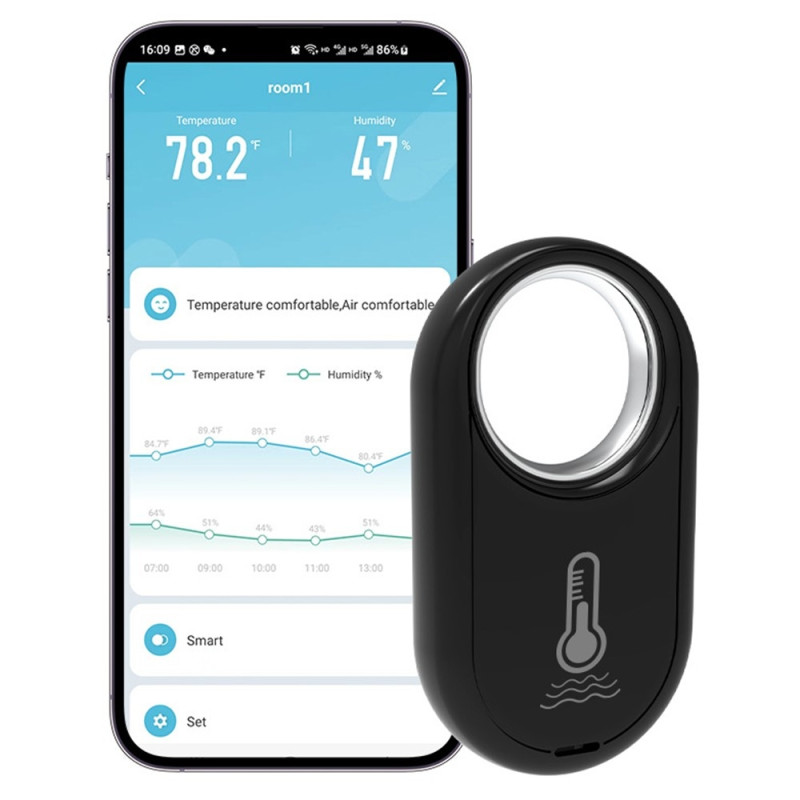 Trådlös Bluetooth Sensor Temperatur Fuktighet Digital Termometer Hygrometer