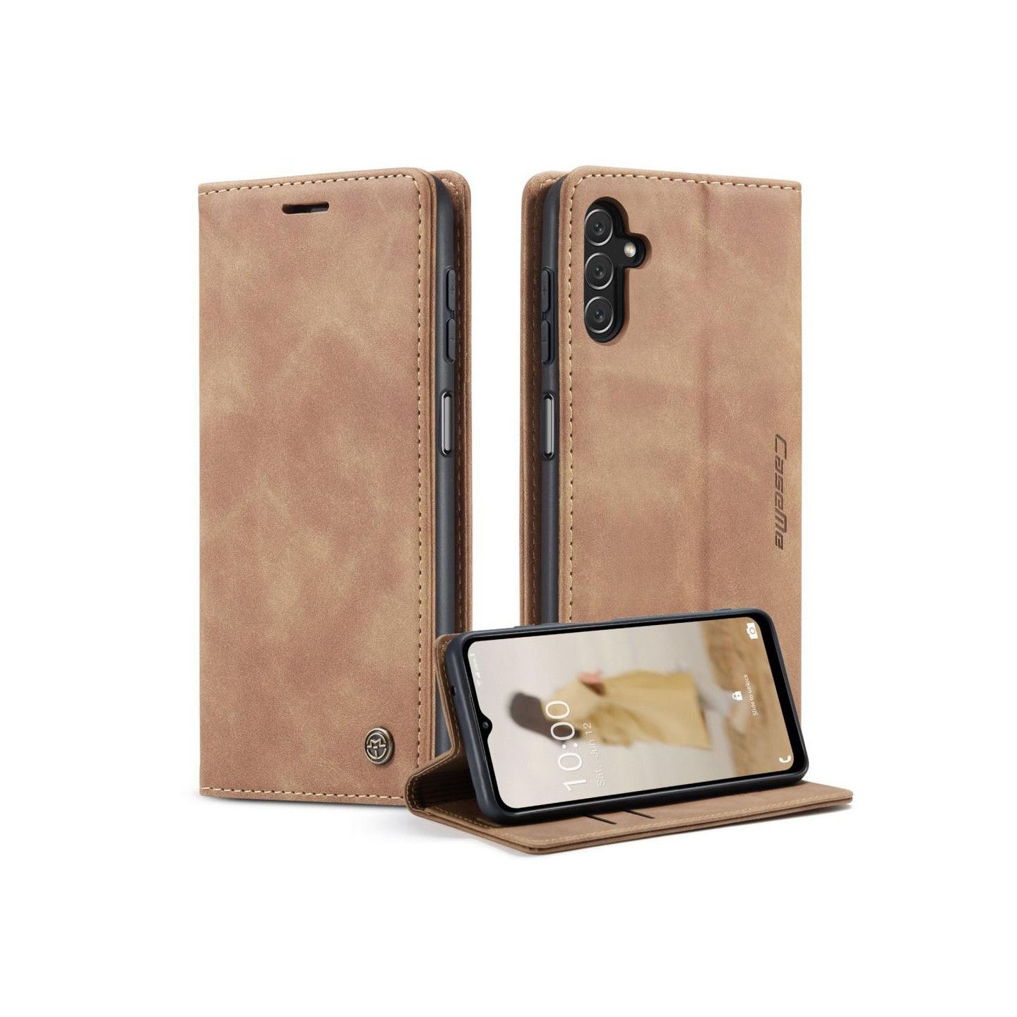 CASEME Retro Pung Taske til Samsung Galaxy A14 - Brun