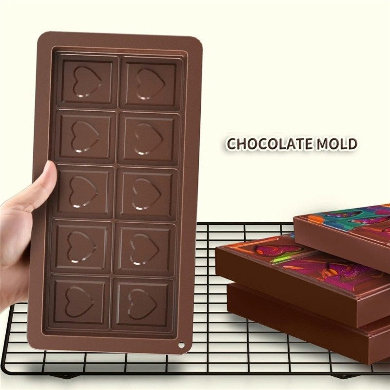 Rectangular chocolate mold baking mold with 10 cavities in silicone