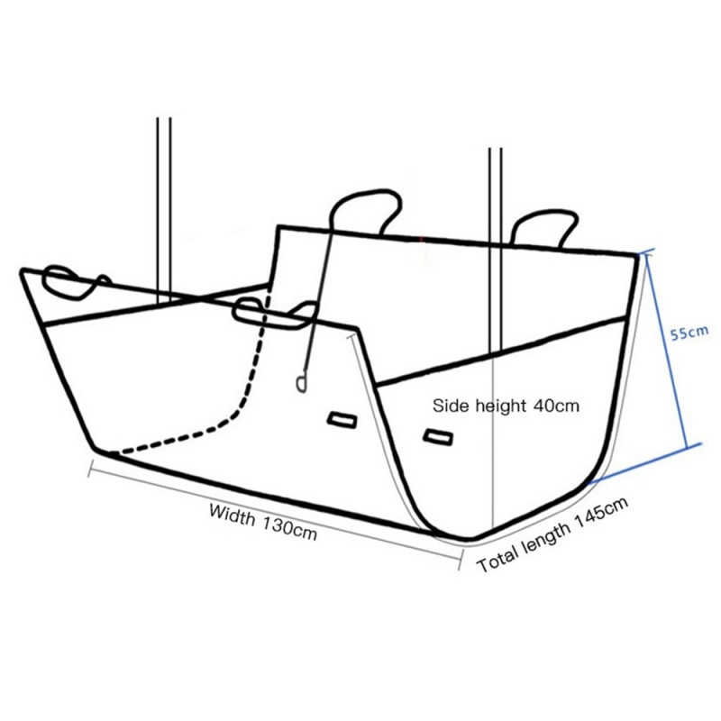 Vandtæt pude måtte til kæledyr, kat, hund, til bagsædet af bilen 130*145*40cm