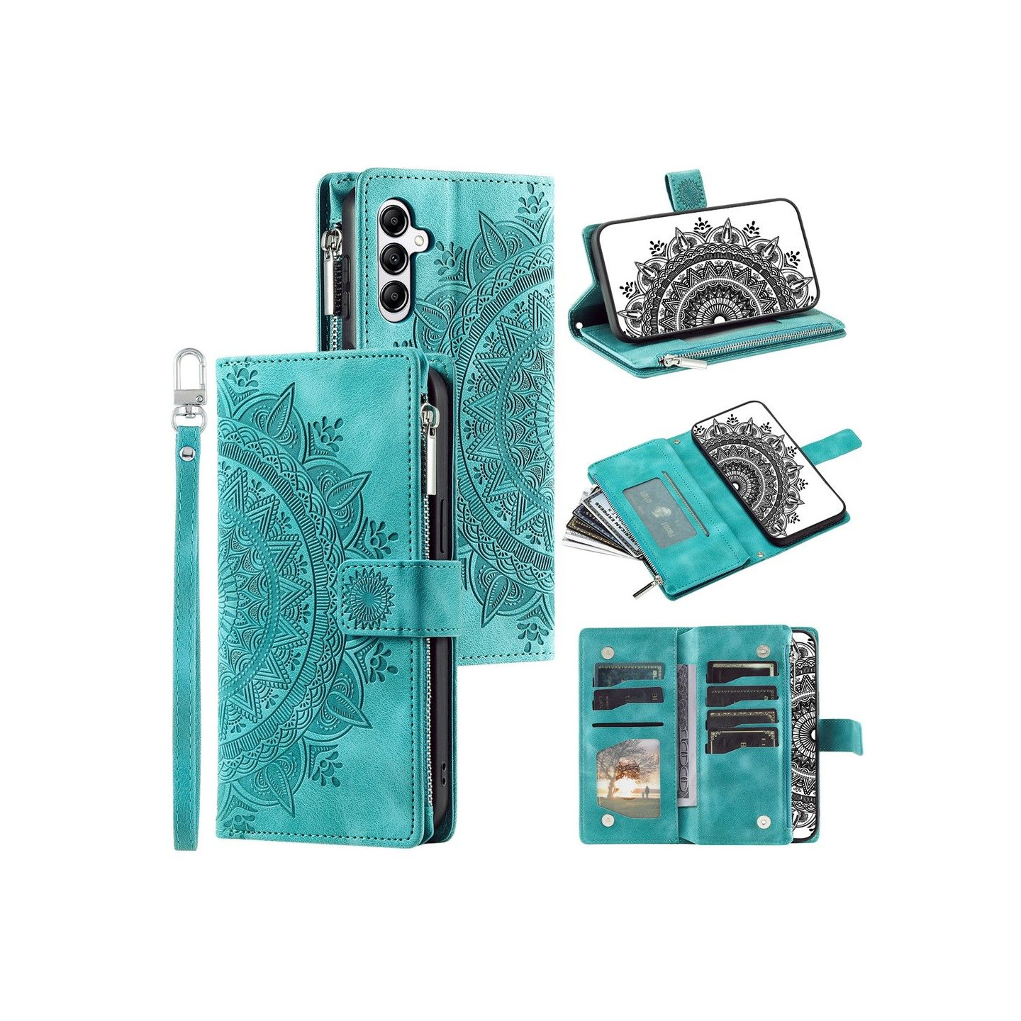 For Samsung Galaxy A17 / A26 Wallet Case Cover Shell Mandala Flower Pattern