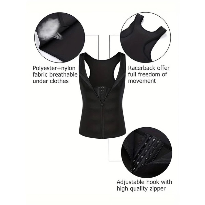 Compression Vest Sweat Body Shaper Undershirt Weight Loss Waist - XXL