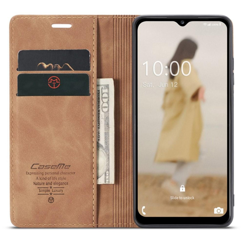 CASEME Retro Wallet Case for Samsung Galaxy A14 - Brown