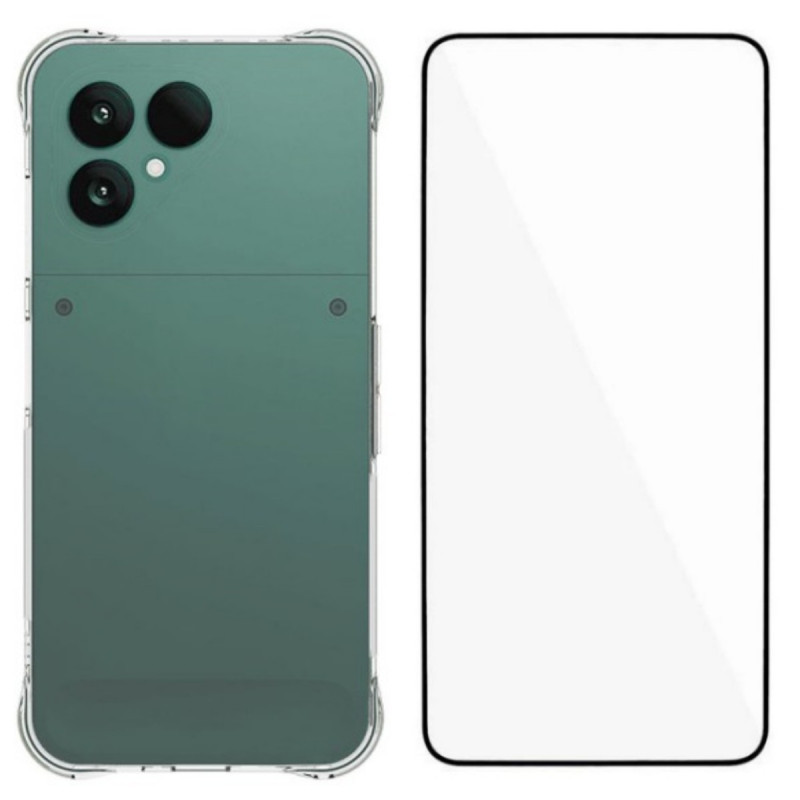 For Fairphone 6 Deksel TPU-telefondeksel med herdet glassbeskytter