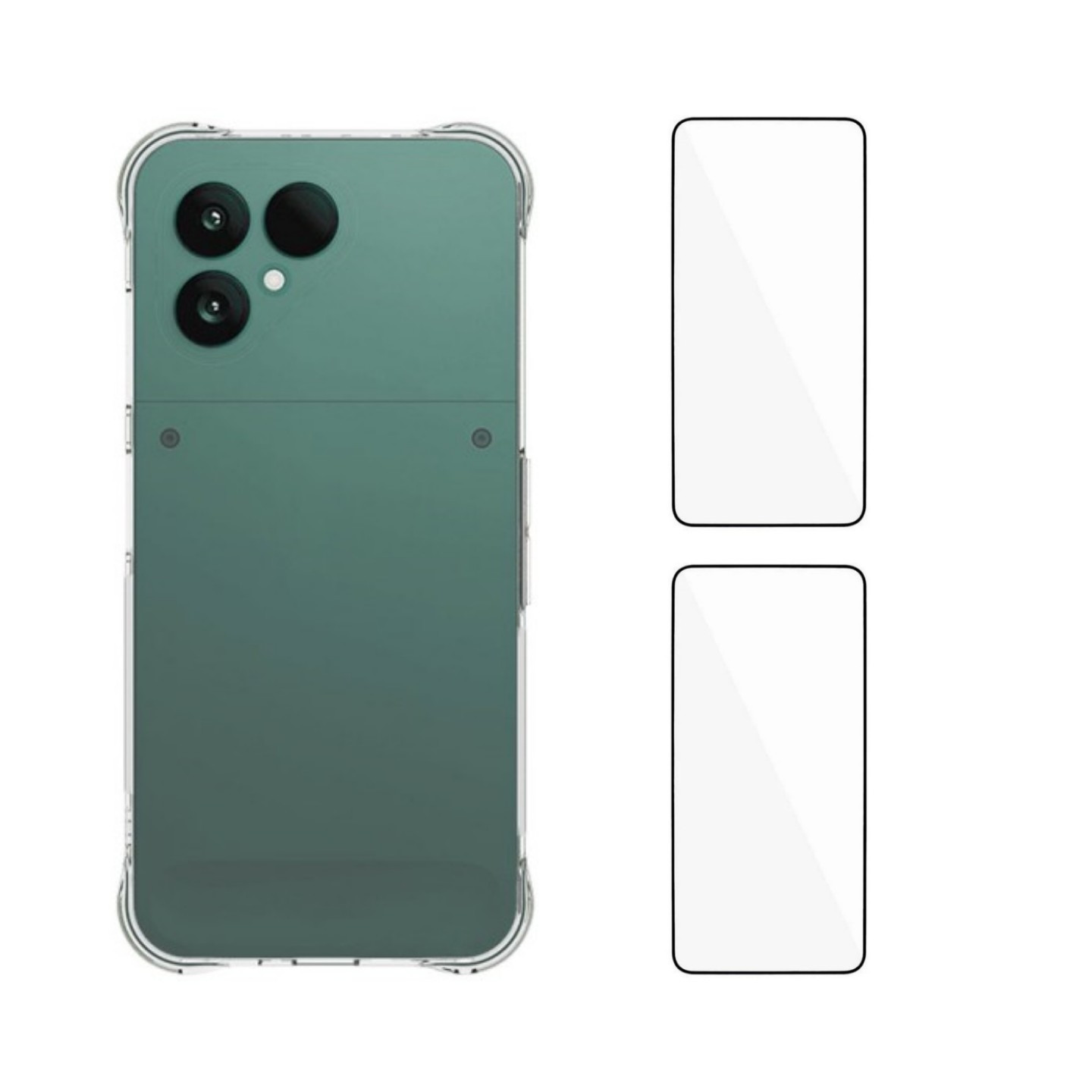 För Fairphone 6 Fodral TPU-telefonskal med härdat glasskydd 2st glas