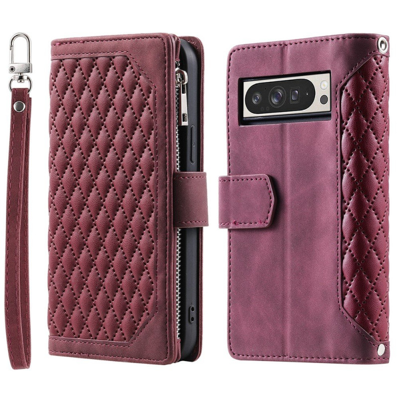 For Google Pixel 10 Pro XL Zipper Wallet Case Rhombus Phone Cover
