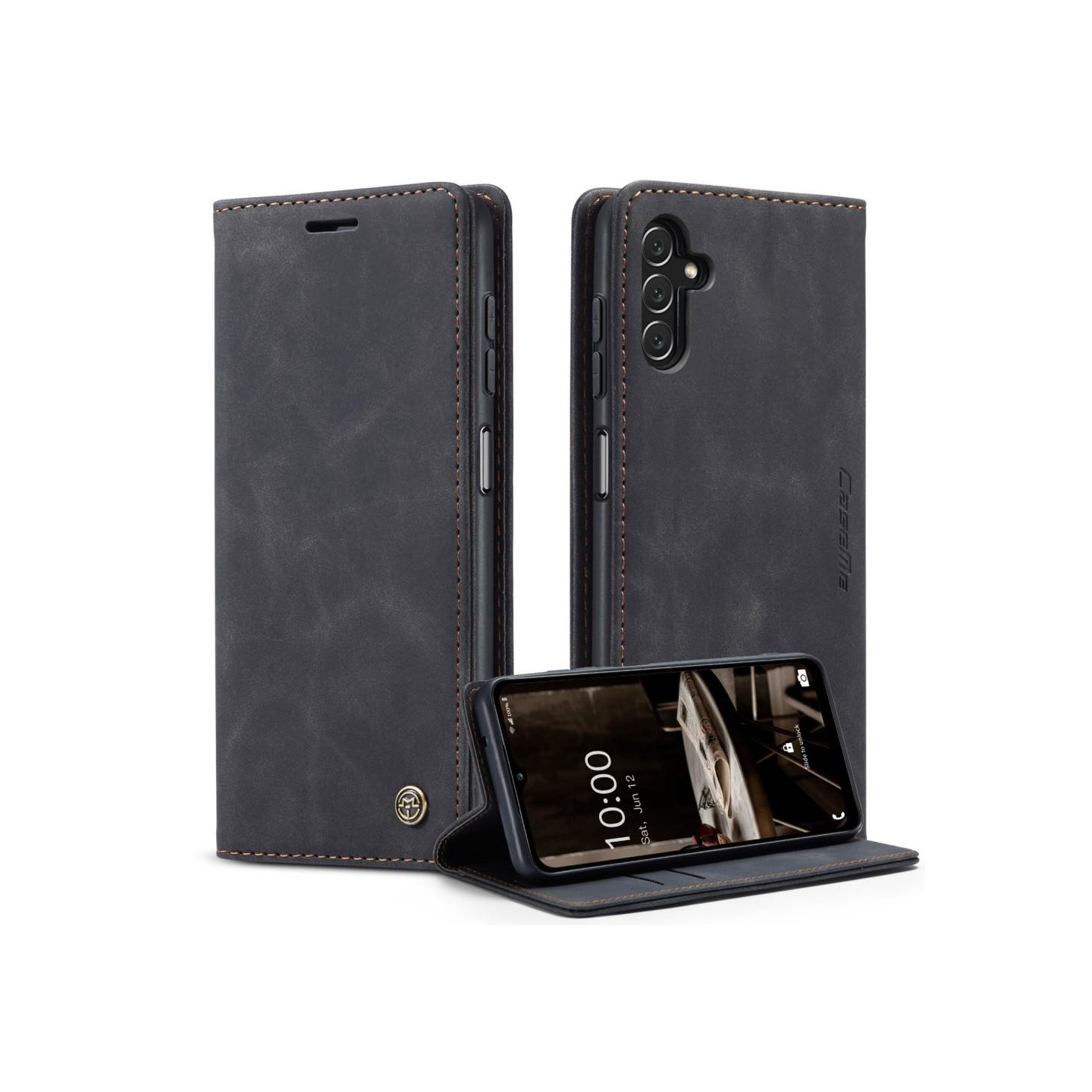 CASEME Retro Pung Taske til Samsung Galaxy A14 - Sort