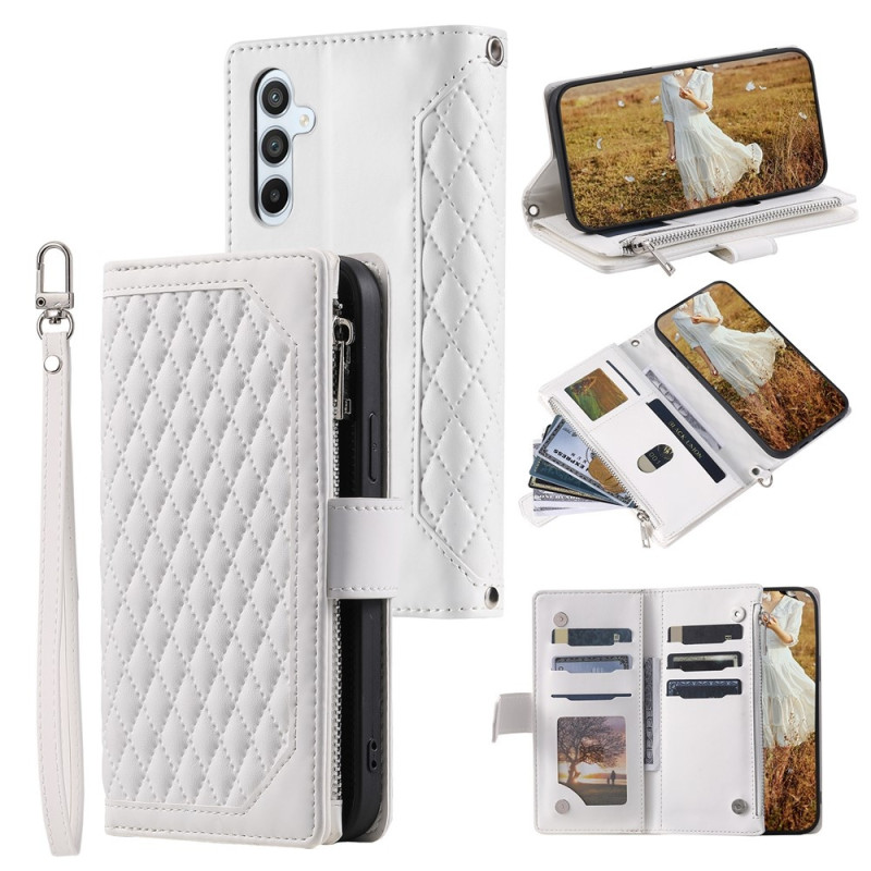 För Samsung Galaxy A17 5G / A26 5G Zipper Wallet Case Rhombus Telefonfodral