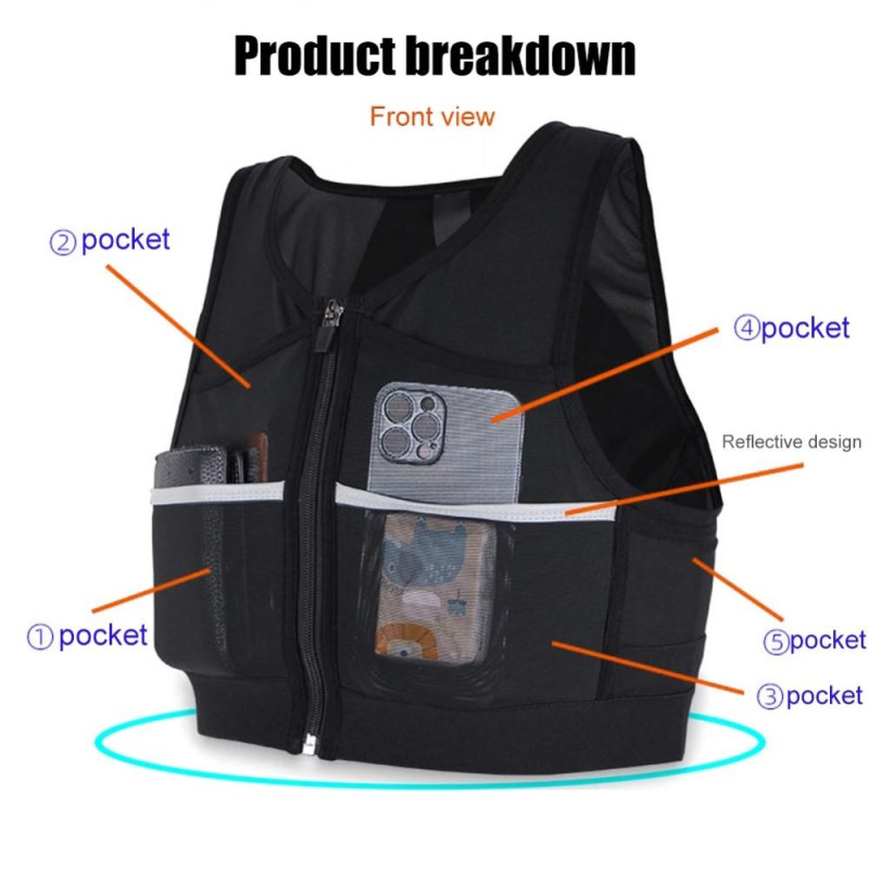 Hydration Running Vest Reflective Sports Chest Bag Cycling Race Marathon Hiking - L