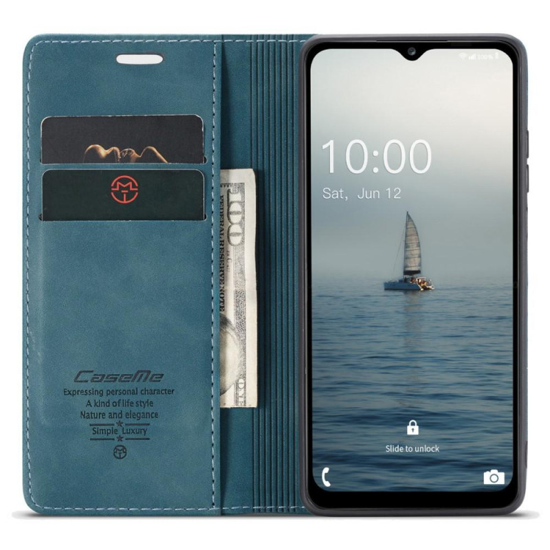 CASEME Retro Wallet Case for Samsung Galaxy A14 - Blue